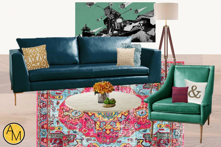 Cute apartment living room. Design by interior decorator Ashley Rose Marino of Ashley Marino Designs in Dallas Fort Worth, Texas.